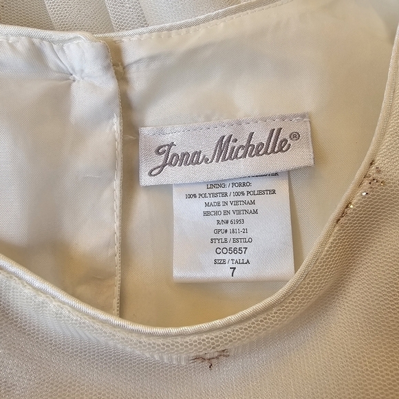 Jona Michelle Girl's Gauzy Tulle Snow Flake Sparkle Print Dress, Size 7 - Picture 9 of 11